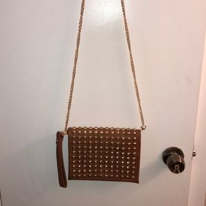 Studded leather crossbody